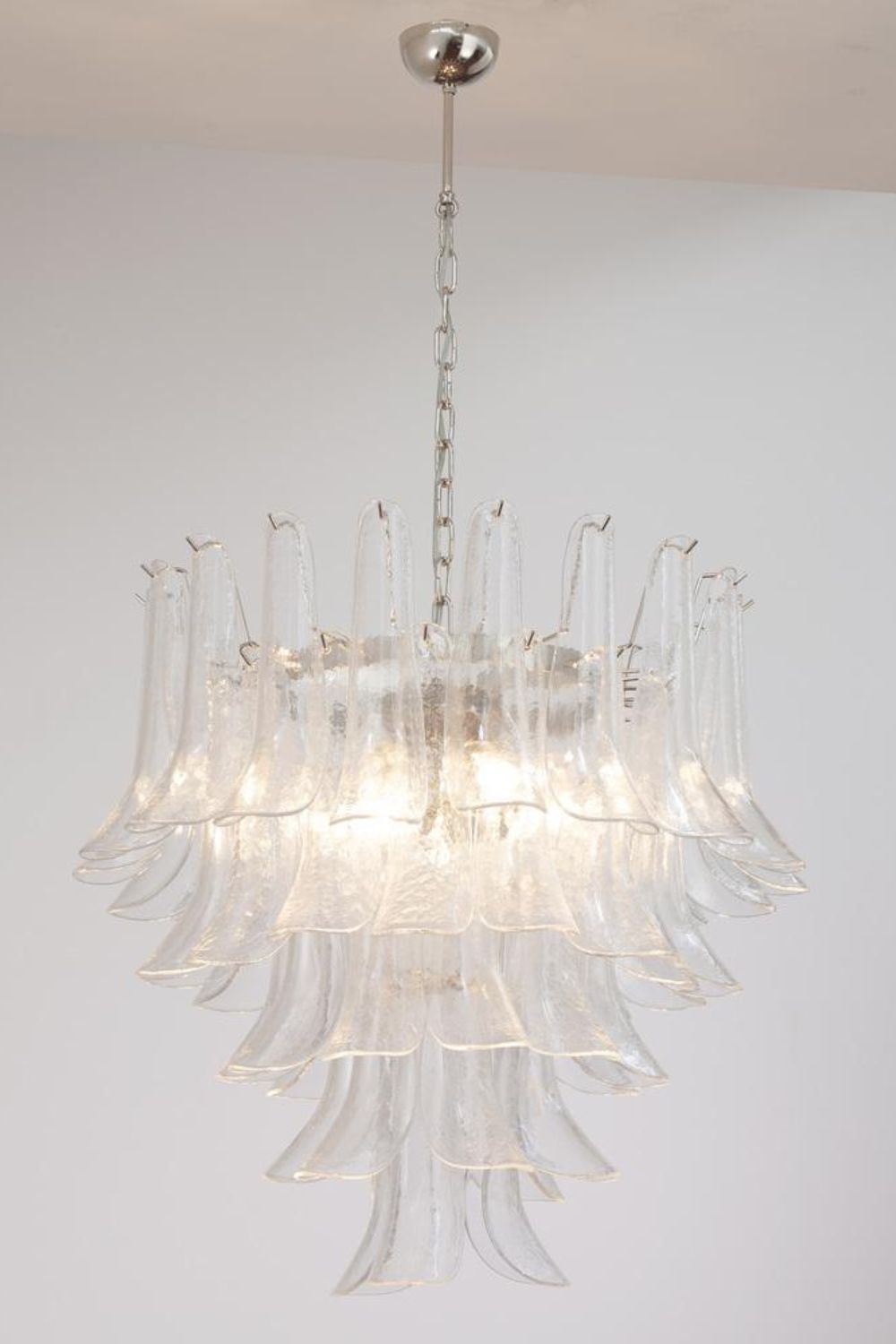 Art glass petal chandelier - view 2 | morylighting
