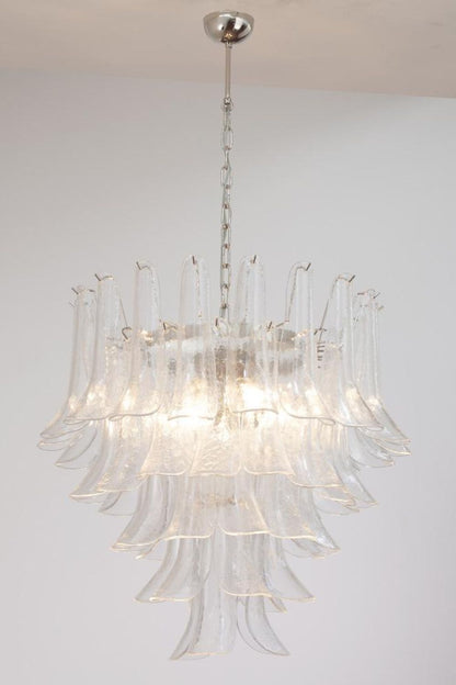 Art glass petal chandelier - view 2 | morylighting