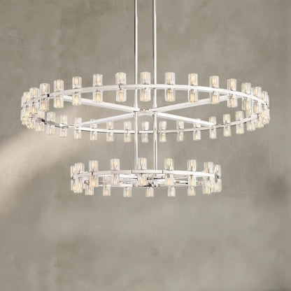Reger Crystal 2-Tier Round Chandelier 60" for Living Room
