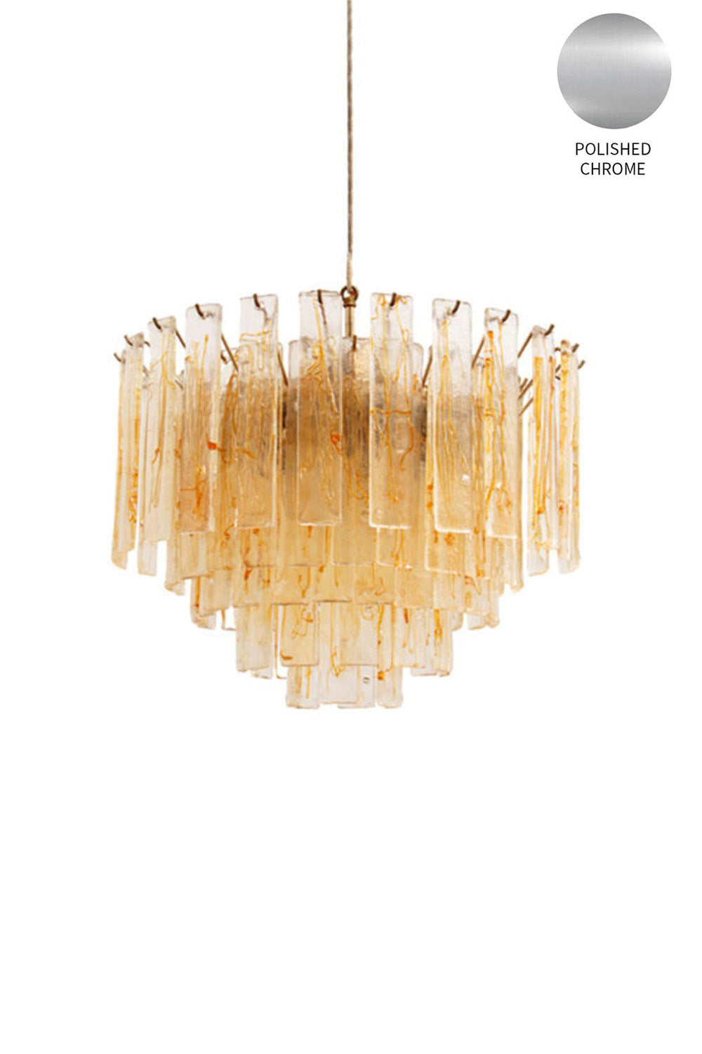 Amber Art Glass Tiered Chandelier - view 18 | morylighting