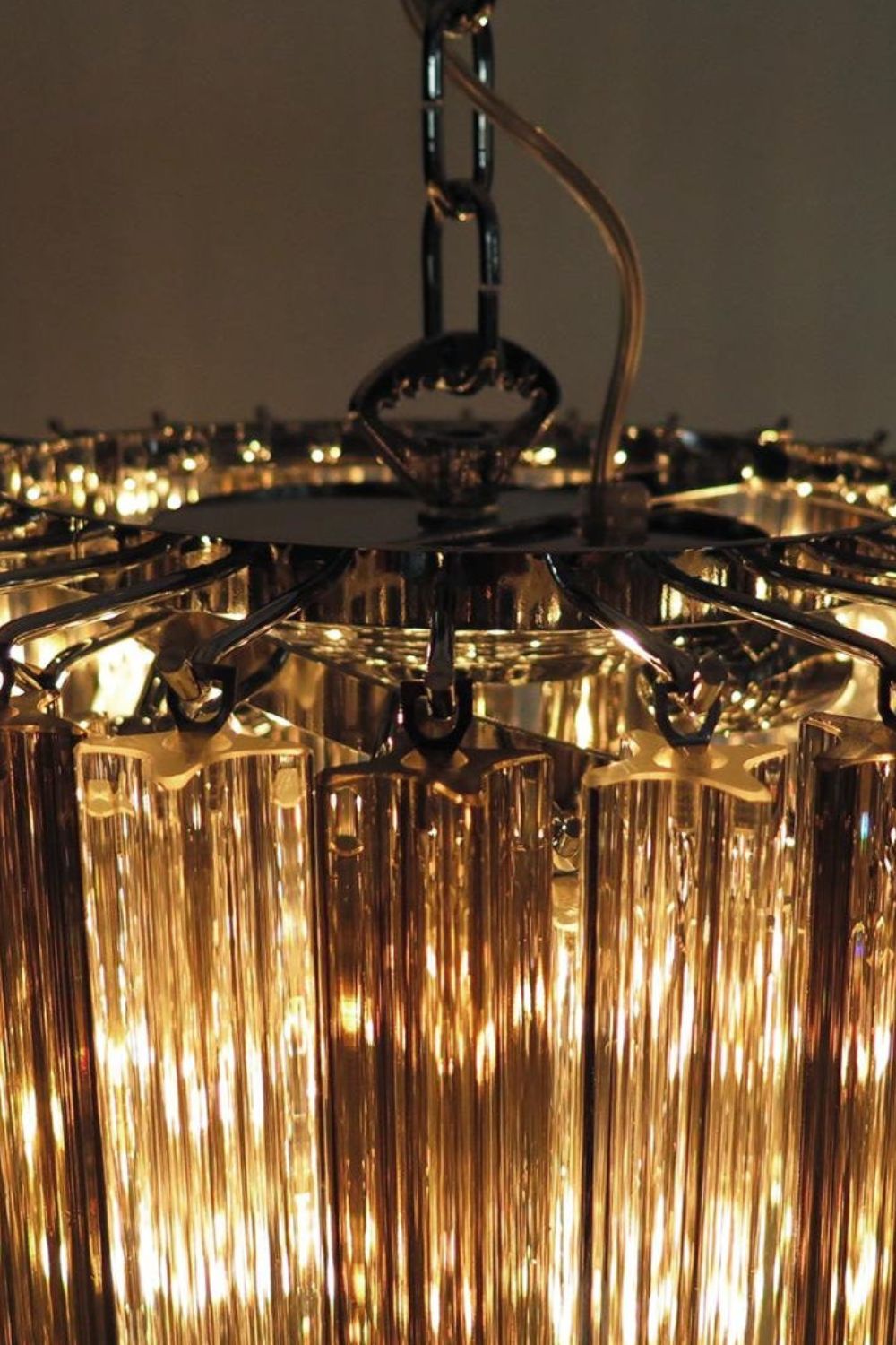 1983 Smoked Glass Prism Chandelier - view 5 | morylighting