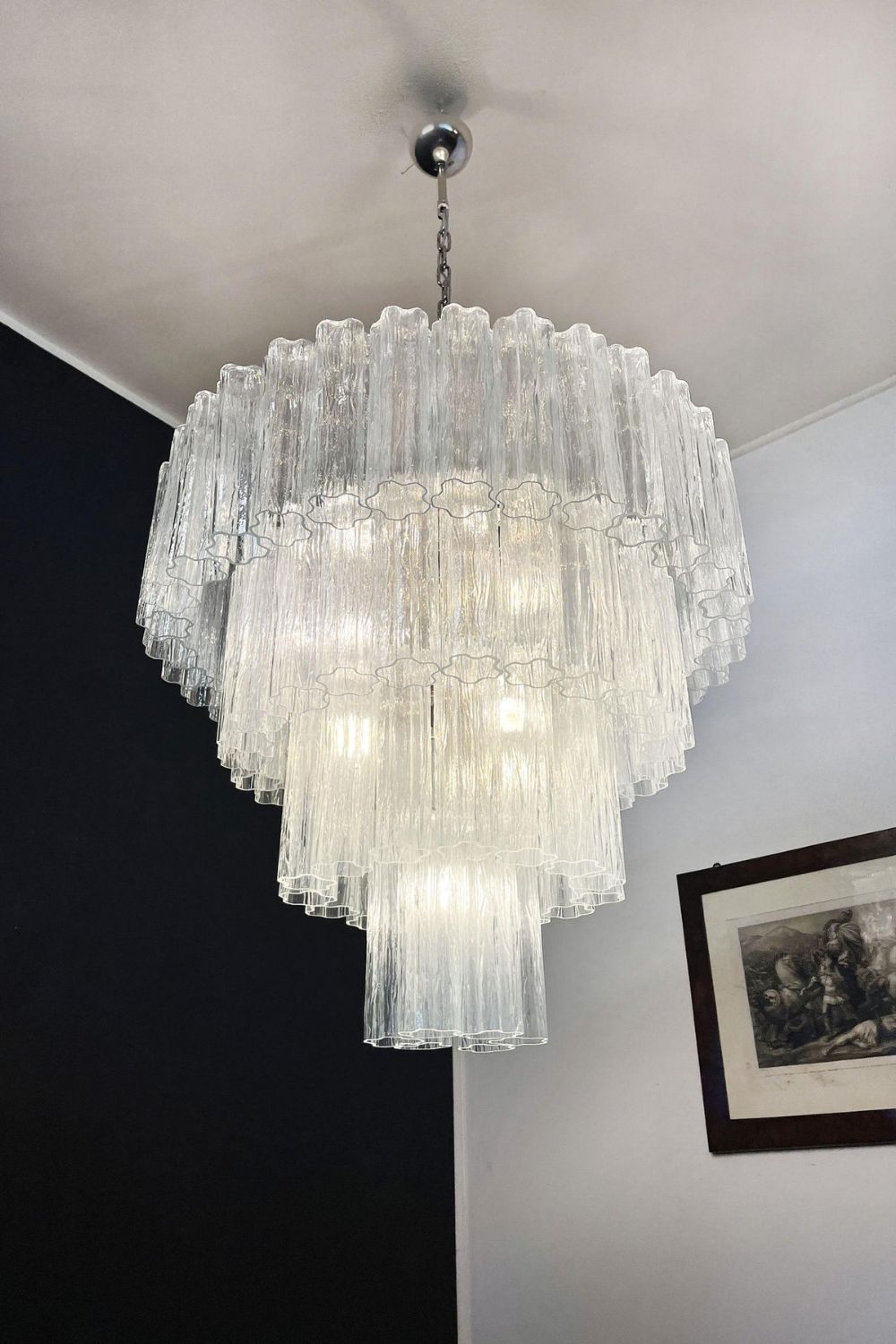 Art clear glass tiered chandelier - view 11 | morylighting