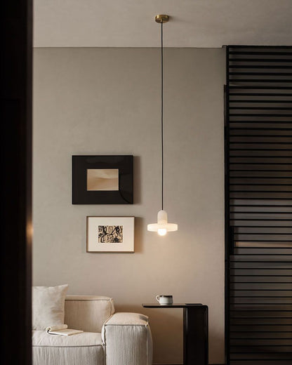 White Alabaster Kitchen Island Pendant Lamp