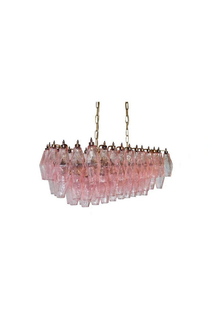 Art Poliedri Pink Glass Chandelier | morylighting