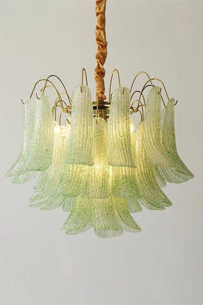 Mazzega Art Petal Stained Glass Chandelier - view 5 | morylighting