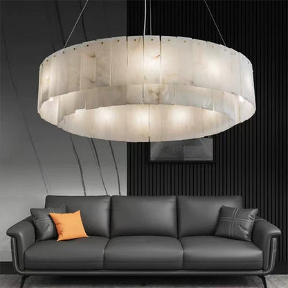 Brendra Alabaster 2-Tier Round Chandelier - morylighting