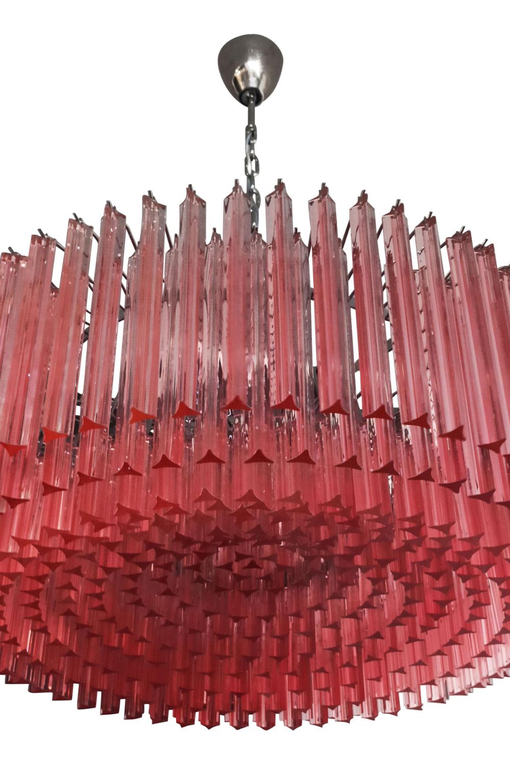 Large pink Art Triedri glass prism chandelier - view 16 | morylighting