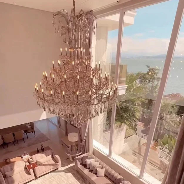 Morylighting Grand Lumina Tiered Crystal Chandelier - American ballroom or formal entertaining space
