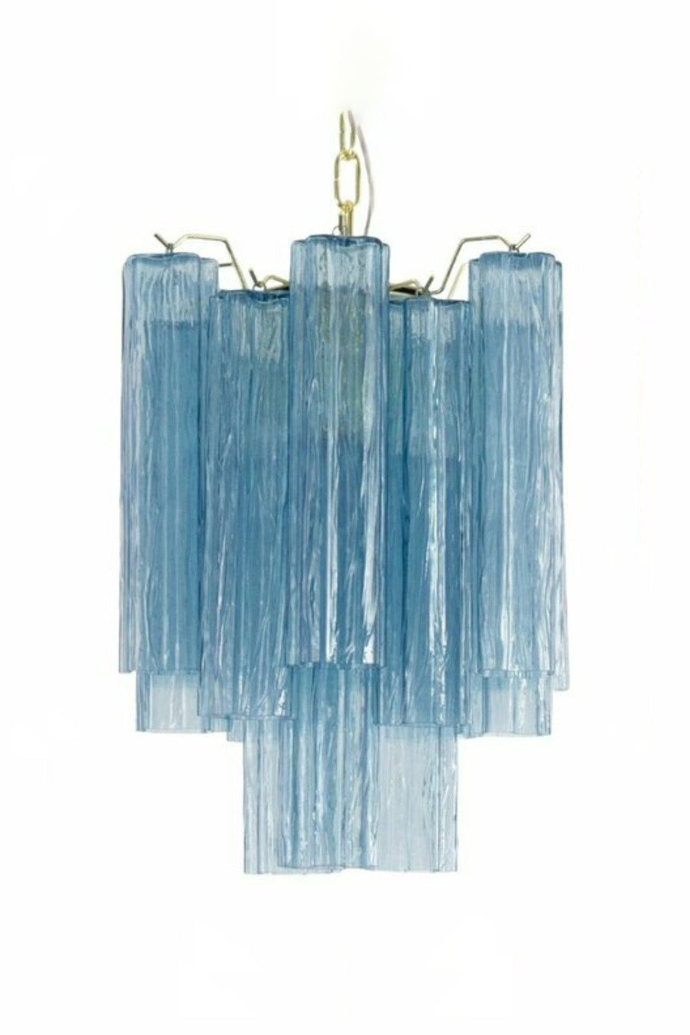 Retro Suspension Lamp with Blue Art Glass Tubes - view 8 | morylighting