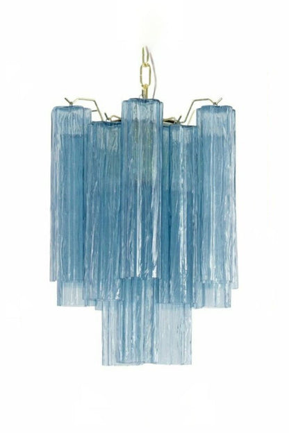 Retro Suspension Lamp with Blue Art Glass Tubes - view 8 | morylighting