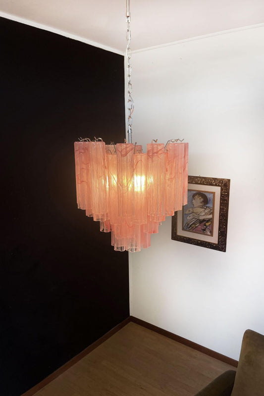 Pink Art Glass Tree Branch Chandelier - view 2 | morylighting