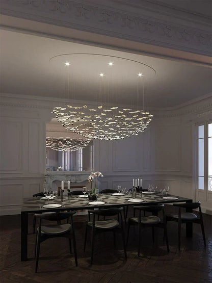 New Postmodern Round/Oval 84/102/170/192 Leaves Art Design Chandelier