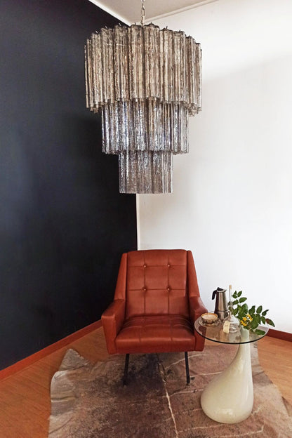 Art Smoked Glass Tube Chandelier - view 3 | morylighting
