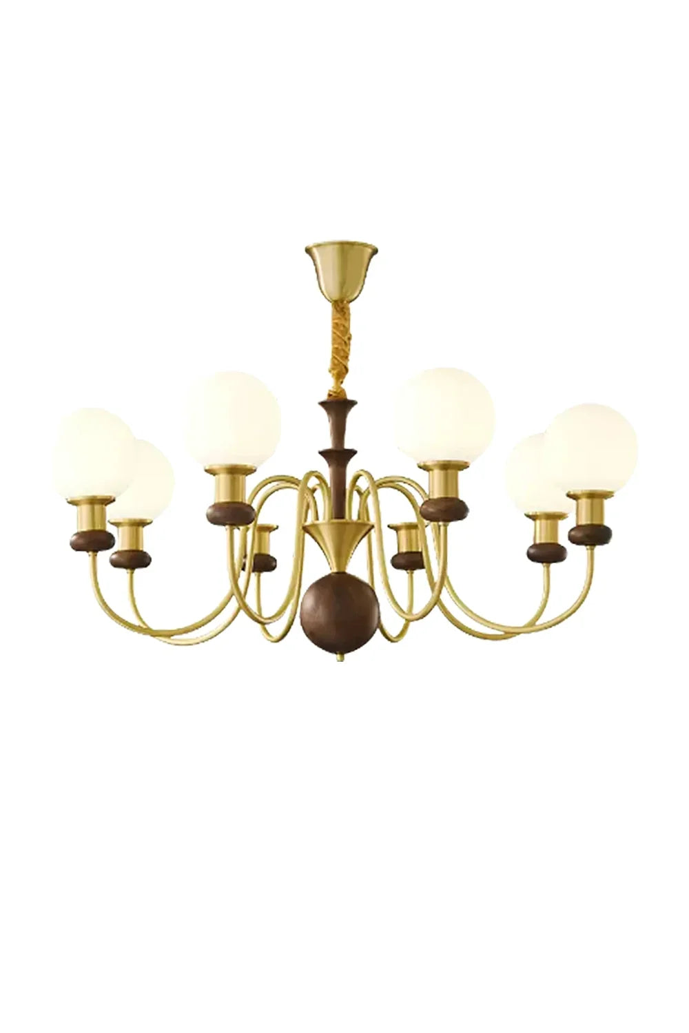 Vintage Walnut Wood Globe Chandelier | morylighting
