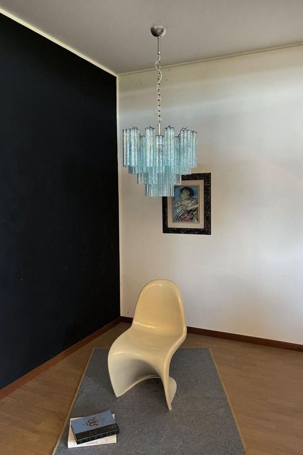 1990s Art blue glass tube chandelier - view 5 | morylighting