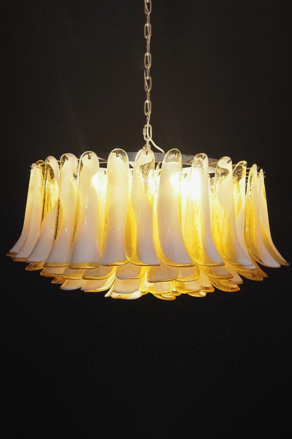 Amber Art Glass Petal Chandelier - view 4 | morylighting