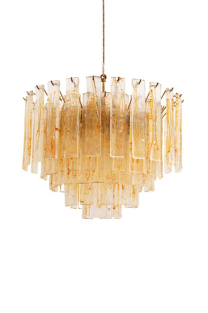 Amber Art Glass Tiered Chandelier - view 7 | morylighting