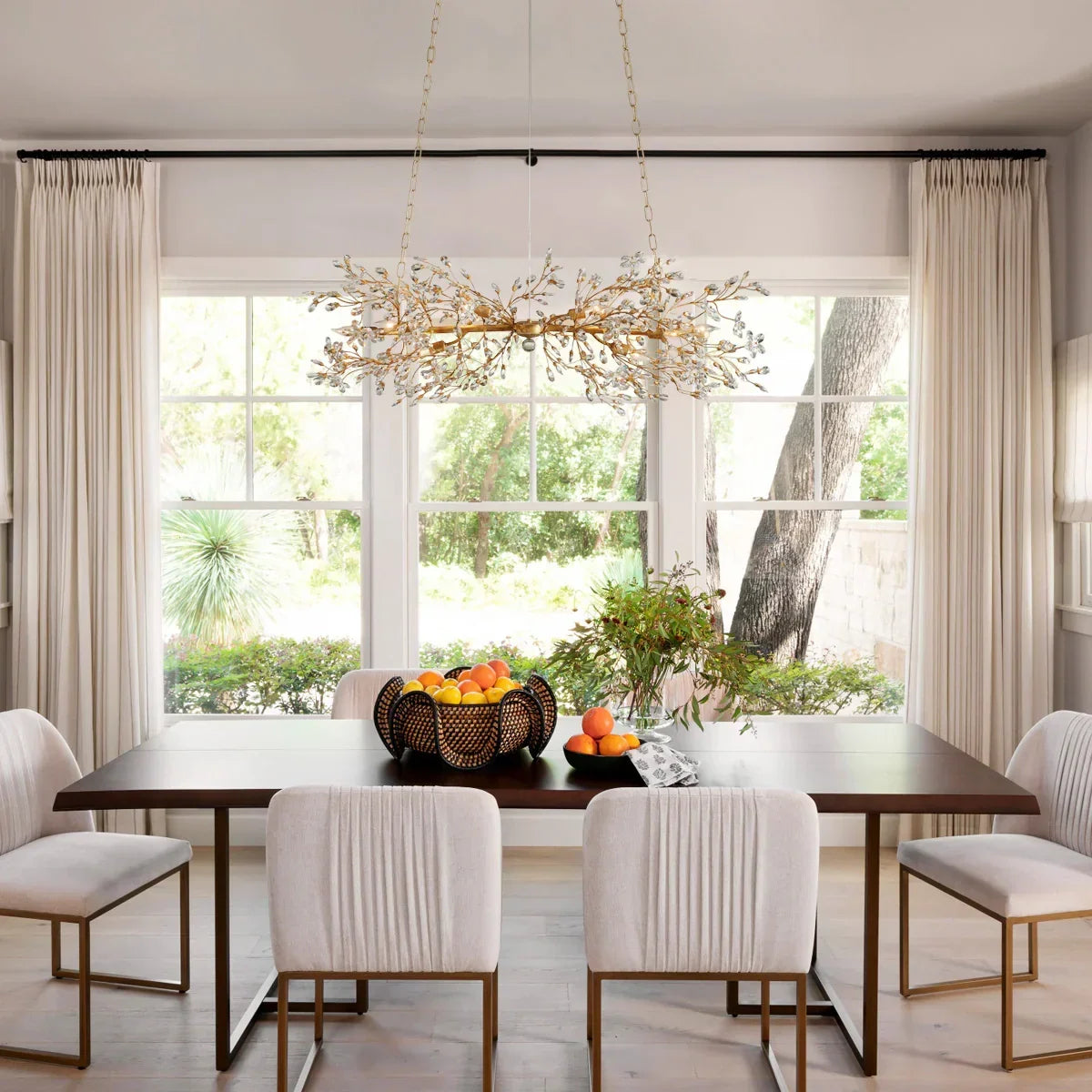 Fiore Linear Chandelier 43" 51" 68"W-Chandelier-morylighting-GOLD-43"-Morylighting
