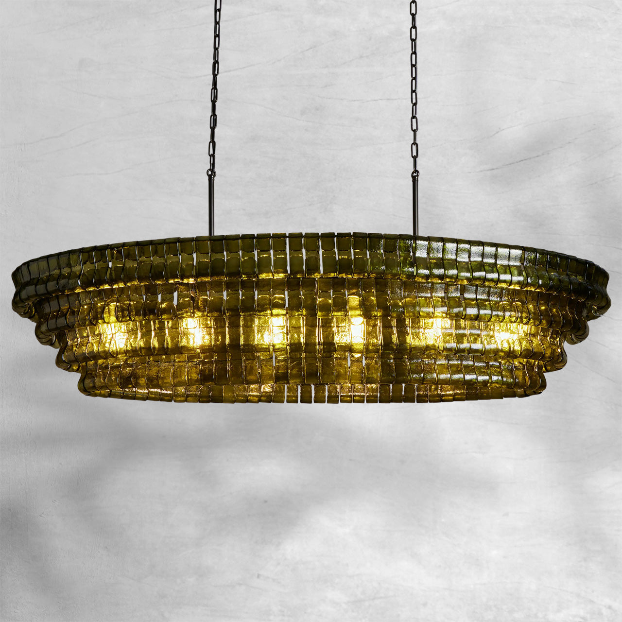 Glacien Oval Chandelier 54"W/65"W