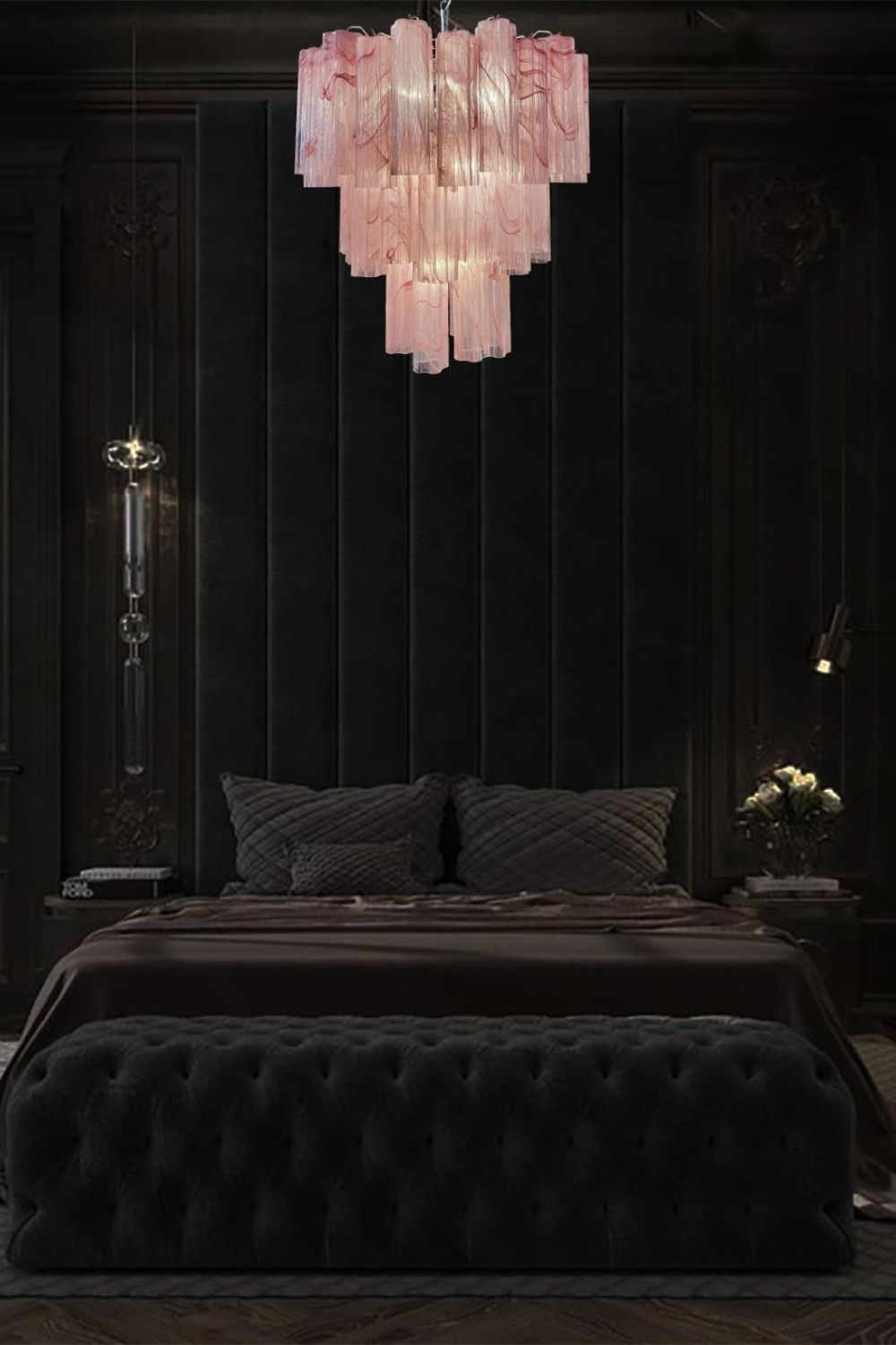 Ruby Glow Art Three-Tier Glass Chandelier - view 4 | morylighting