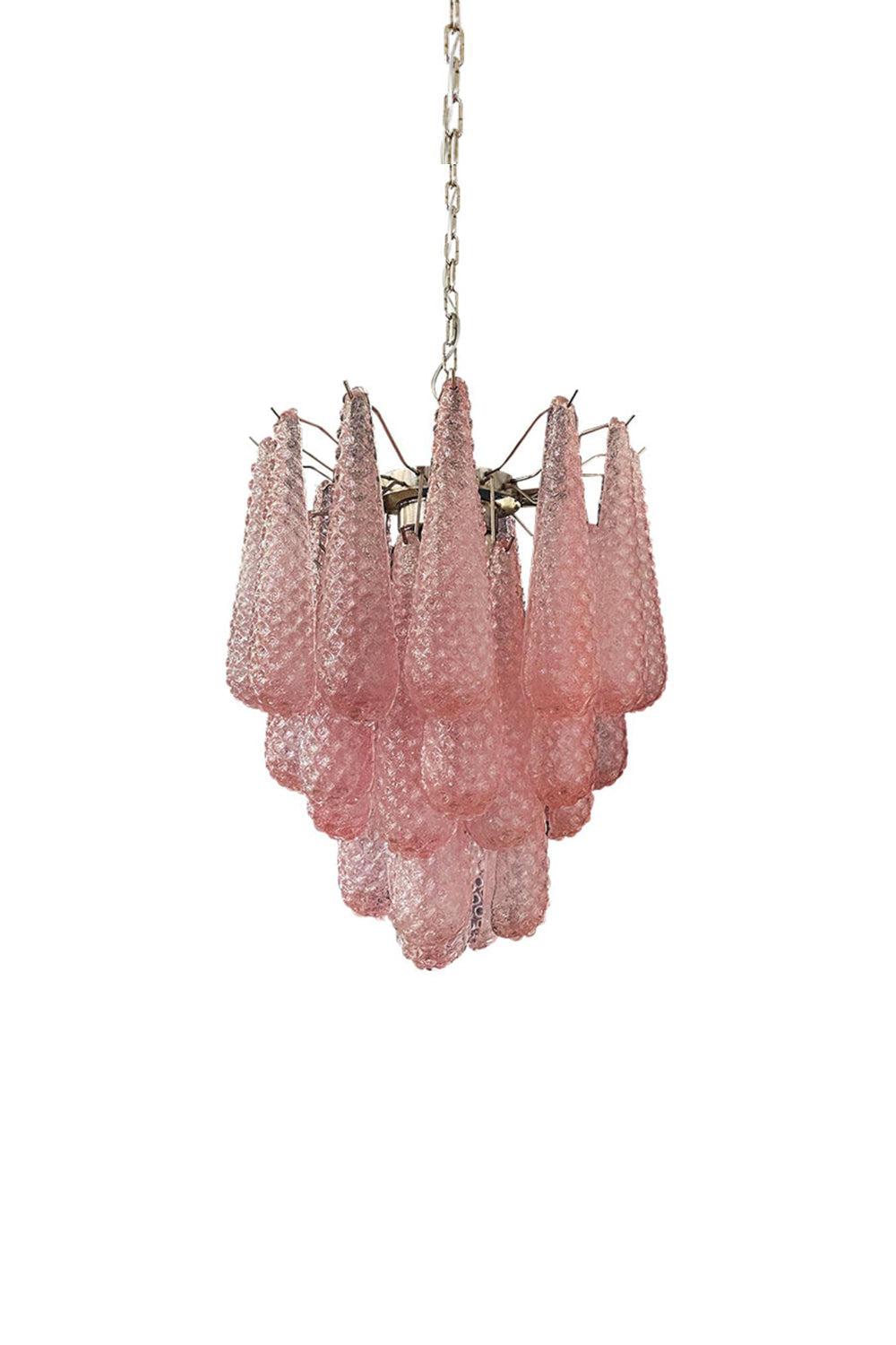 Pink Art Glass Teardrop Chandelier | morylighting