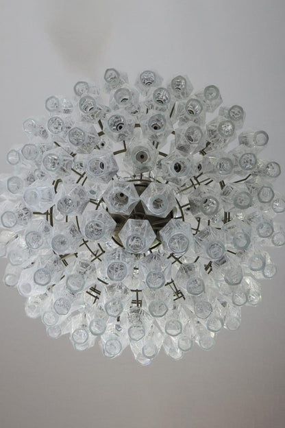 spherical Clear Art Polyhedron Glass Chandelier - view 9 | morylighting