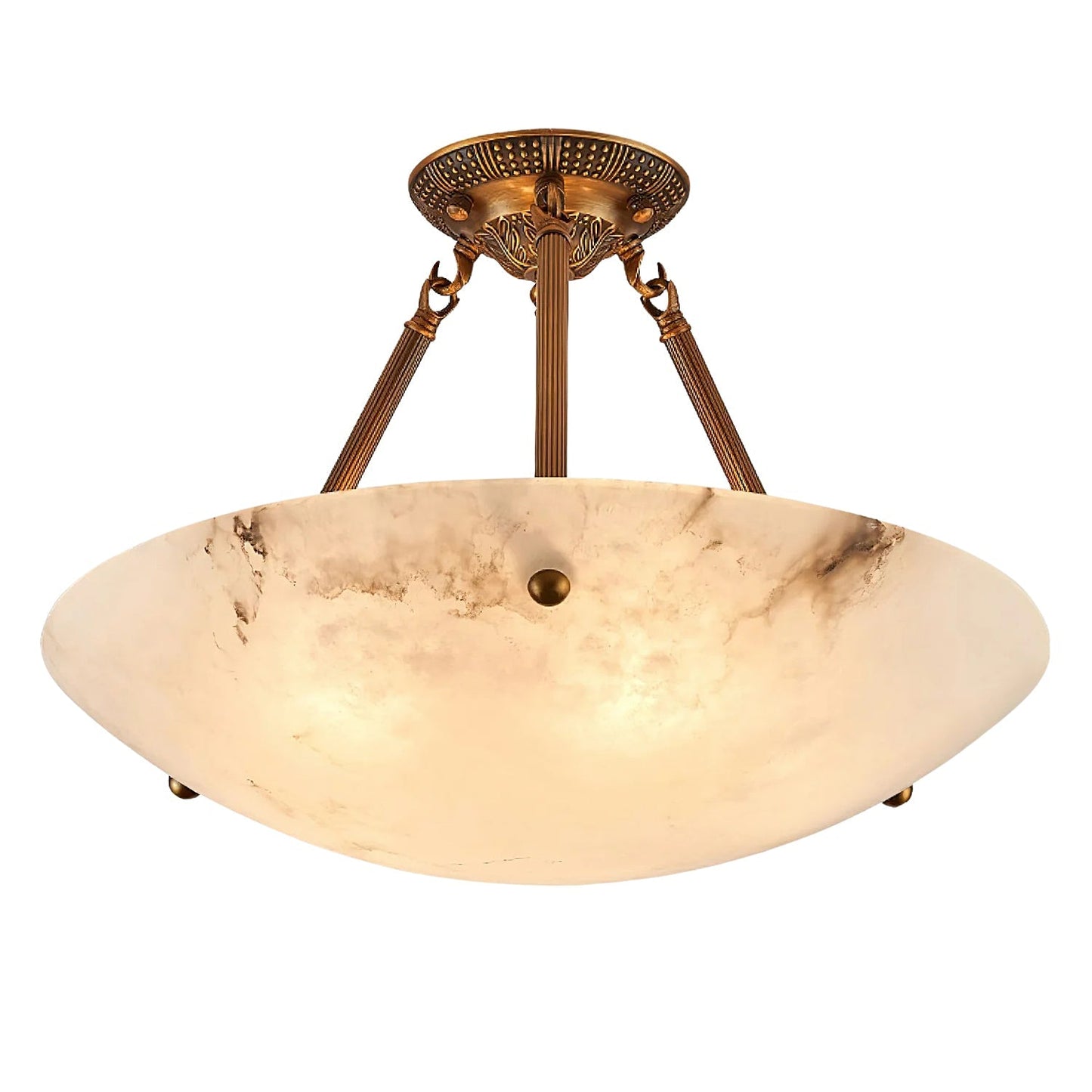 Vintage Round Alabaster Ceiling Lamp