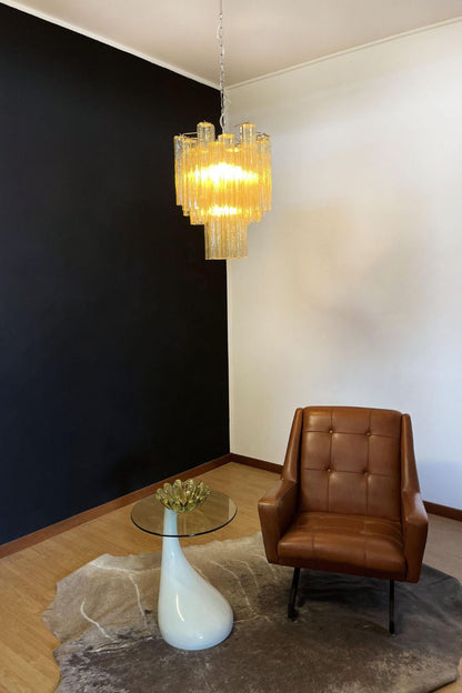 Amber Art Crystal Tube Chandelier - view 2 | morylighting