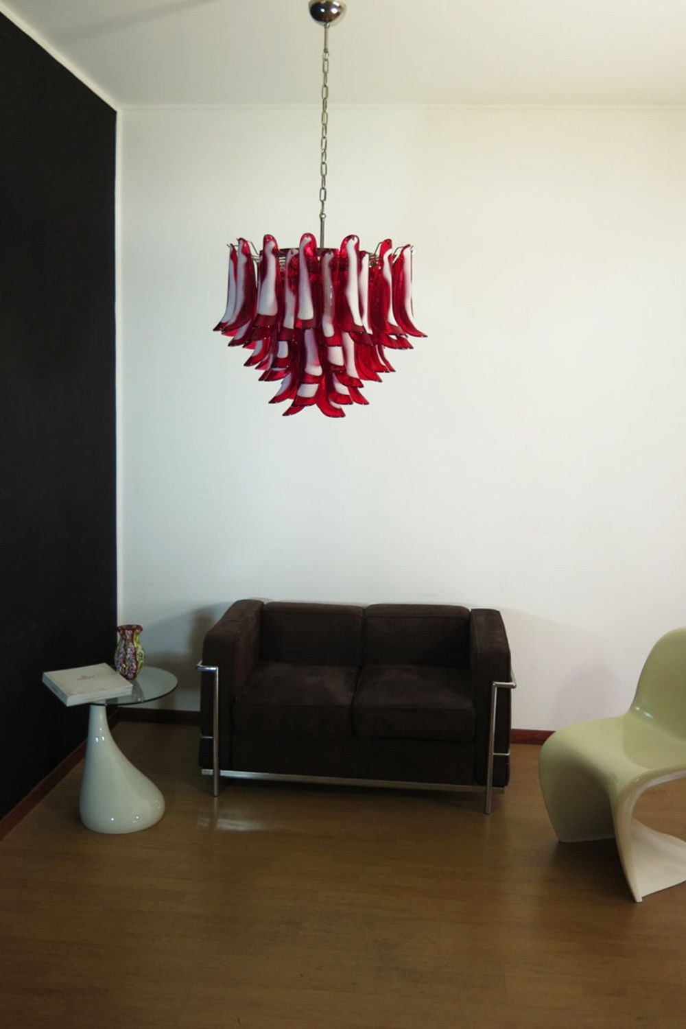 Red Art Glass Petal Chandelier - view 2 | morylighting