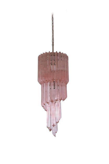 Pink Art Glass Prism Spiral Chandelier | morylighting