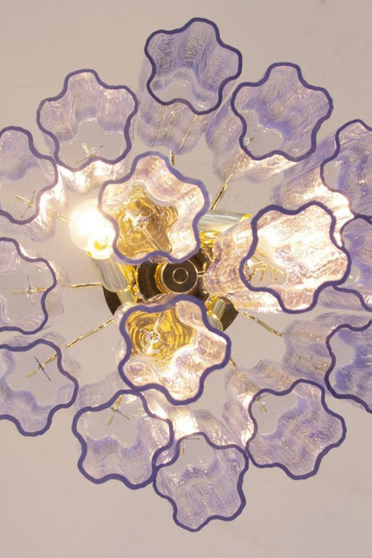 Vintage Art Blue-Purple Glass Tube Chandelier - view 8 | morylighting