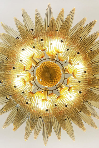 Amber Art Glass Palmette  Chandelier - view 10 | morylighting