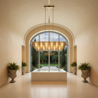 Sirena Glass Rectangular Chandelier