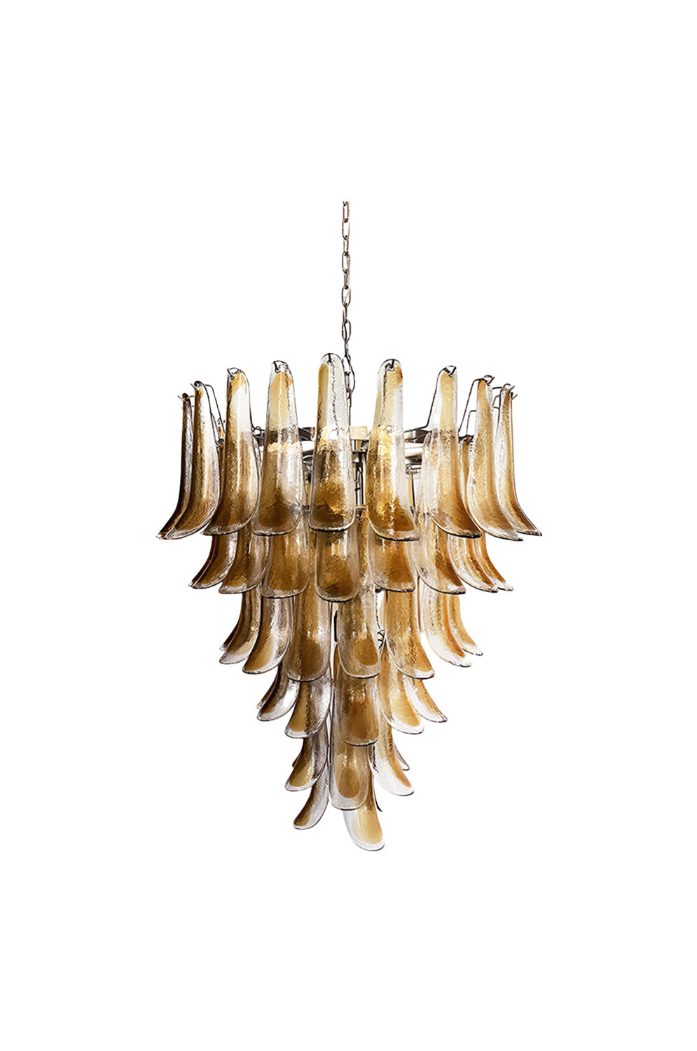 Amber Art Glass Petal Cascade Chandelier | morylighting