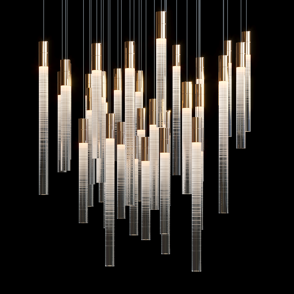 Velmora Frosted Tube Cluster Chandelier
