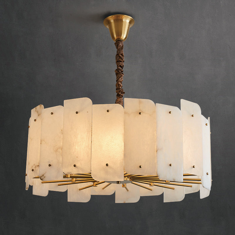 Lorry Alabaster Round Chandelier 20" 31"