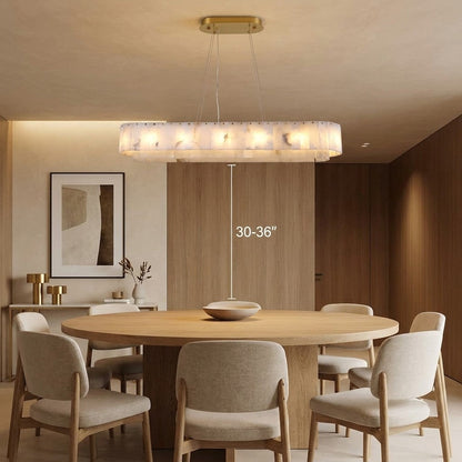 2-Tiers Oval Modern Dining Room Chandelier 53"L