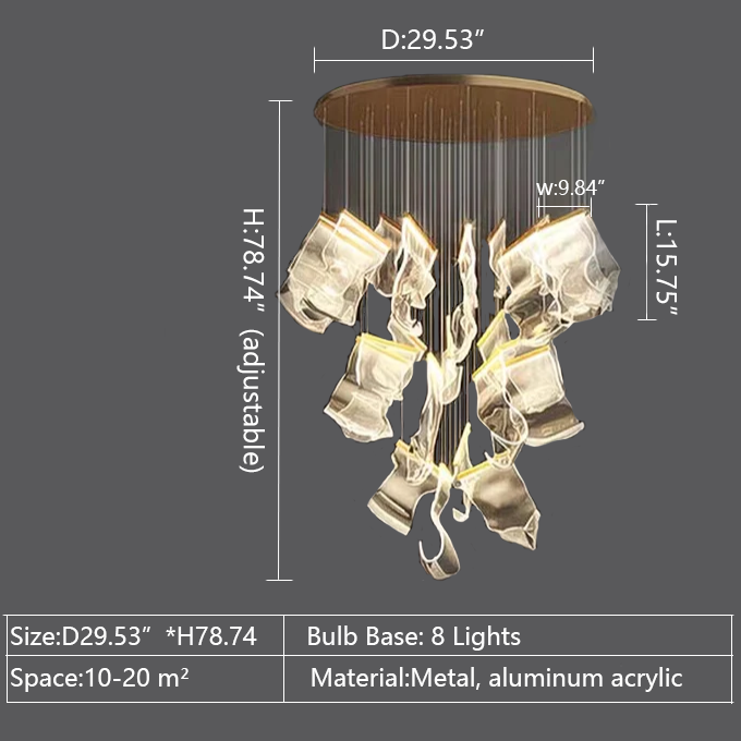 Morylighting Grand Lumina Acrylic Chandelier - Background Shot