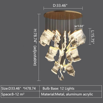 Morylighting Grand Lumina Acrylic Chandelier - Background Shot