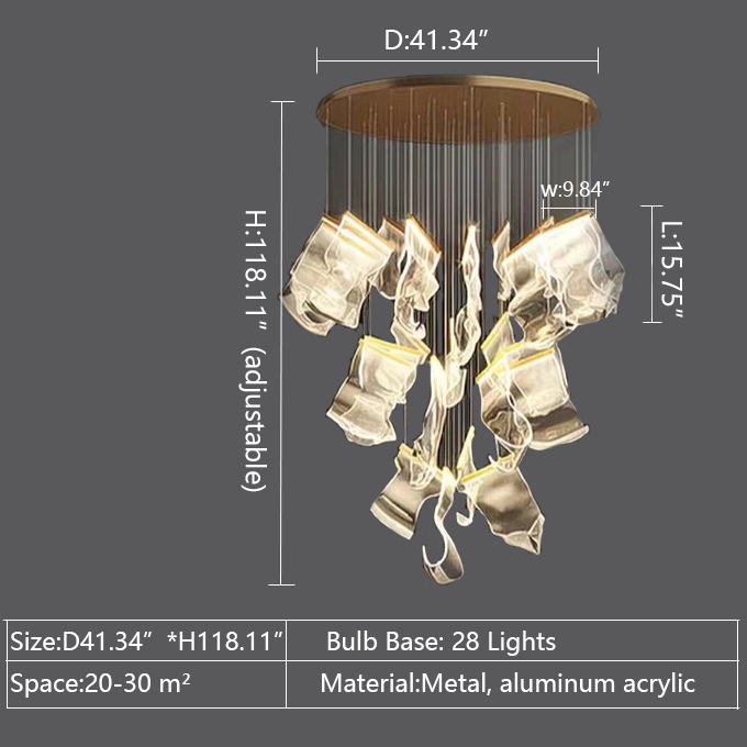 Morylighting Grand Lumina Acrylic Chandelier - Background Shot