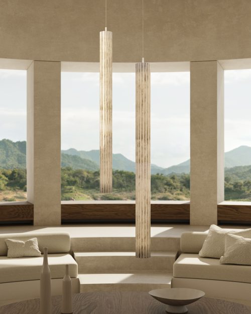 Vertical Roller Alabaster Pendant Light