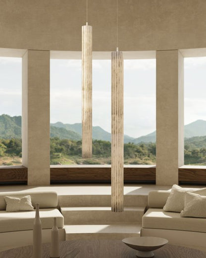 Vertical Roller Alabaster Pendant Light