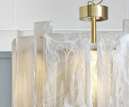 Murano Glass Alabaster Chandelier