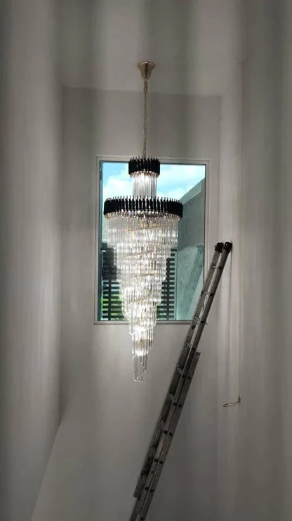 Morylighting Grand Spiral Crystal Foyer Chandelier - Background Shot