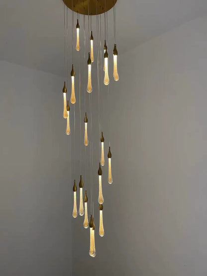 Morylighting Grand Cascade Glass Drop Chandelier - Background Shot