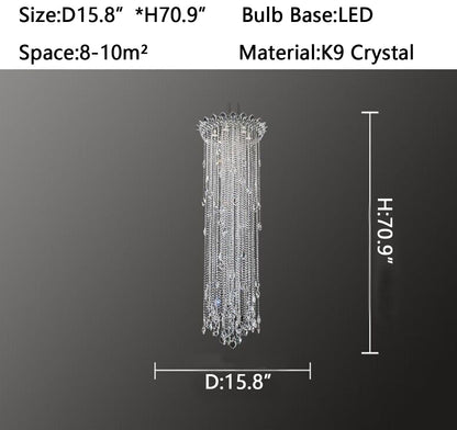 Morylighting Grand Lumina Round Crystal Tassel Chandelier - Background Shot