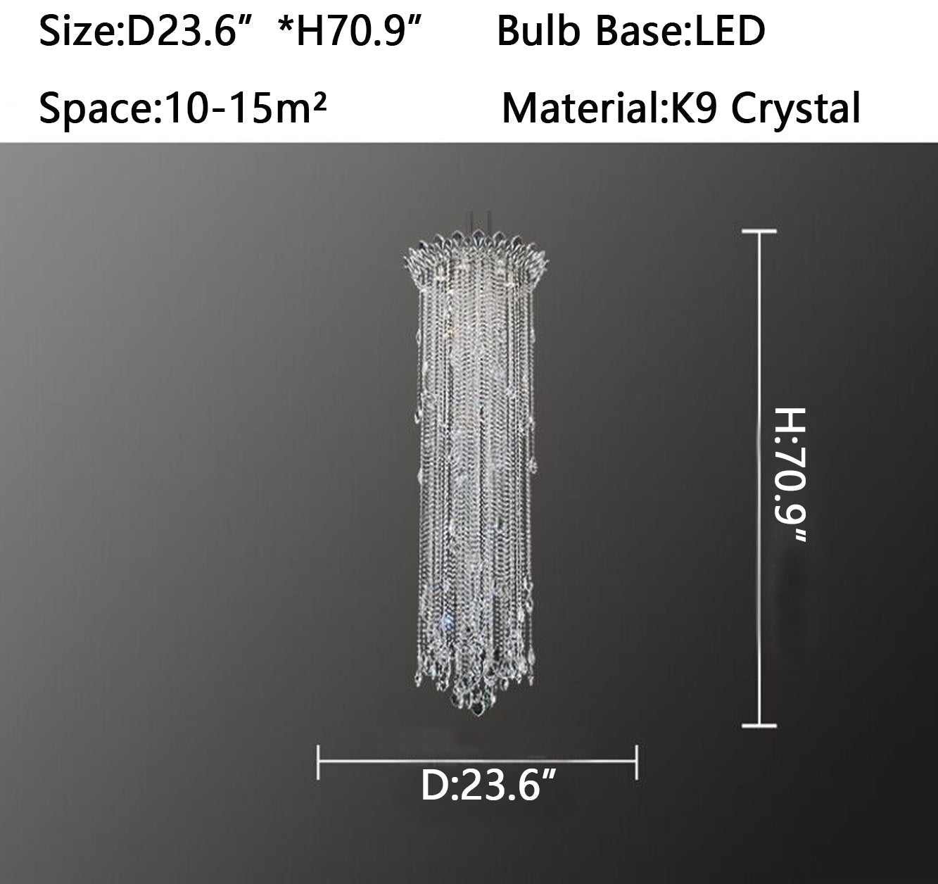 Morylighting Grand Lumina Round Crystal Tassel Chandelier - Background Shot
