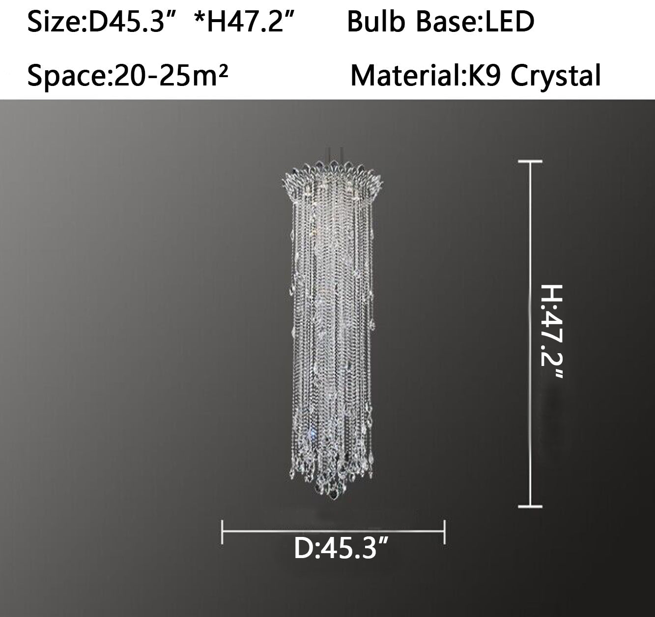 Morylighting Grand Lumina Round Crystal Tassel Chandelier - Background Shot