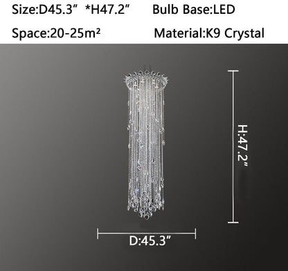 Morylighting Grand Lumina Round Crystal Tassel Chandelier - Background Shot