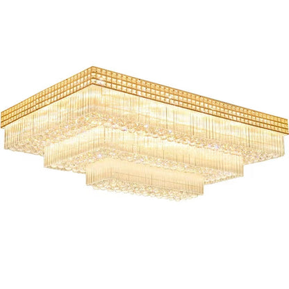 Morylighting Grand Lumina Rectangular Flush Mount Chandelier - Background Shot